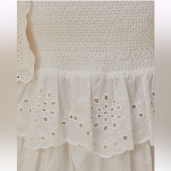 Farm Rio Off-White Embroidered Ruffle Midi Dress - Picture 5 of 6